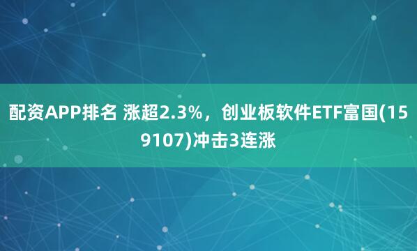 配资APP排名 涨超2.3%，创业板软件ETF富国(159107)冲击3连涨